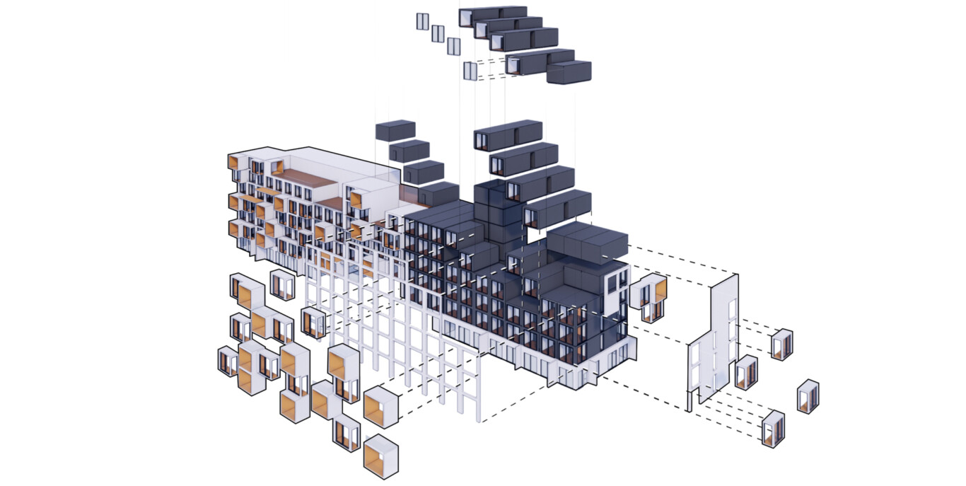 20 prototipo de formato residencial modular para la construcción multifamiliar de California para alquilar el sector de Btr por Chapman Taylor Architects