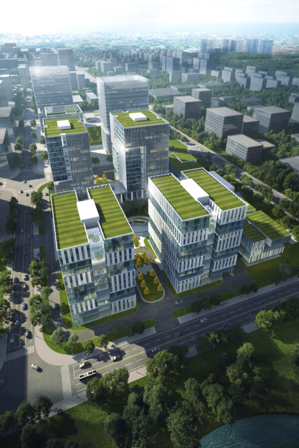 Zhangjiang Gaoke Industrial Park Southeast Birdeye View · Mixed Use Office Park