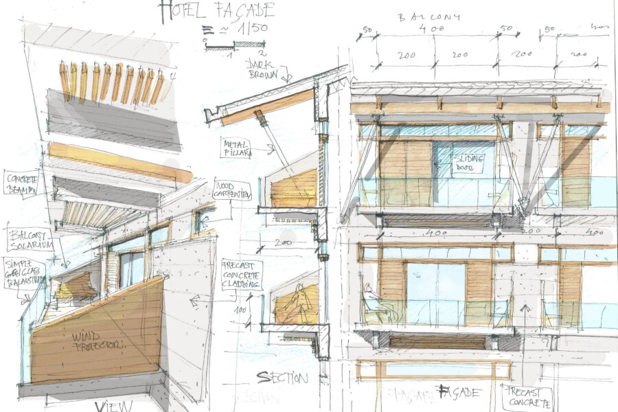 Miguel Sketch Hotel Facade C